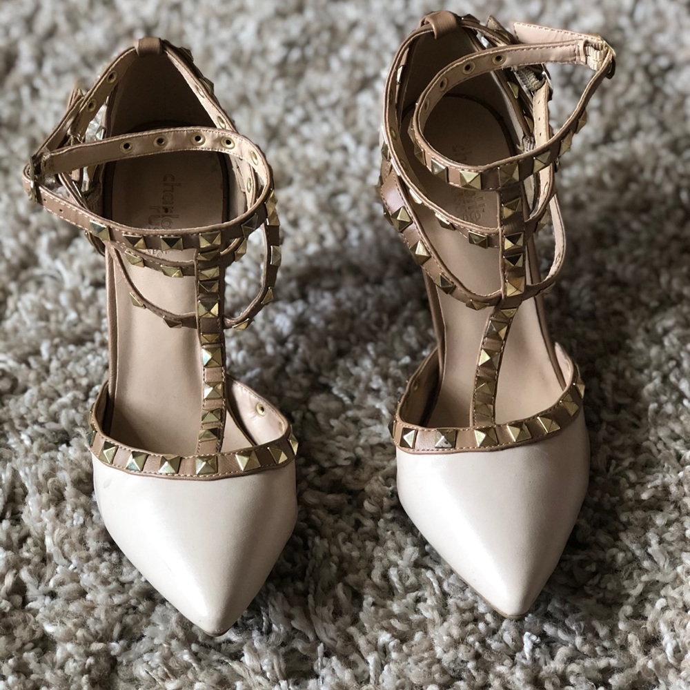 Pointy studded heels